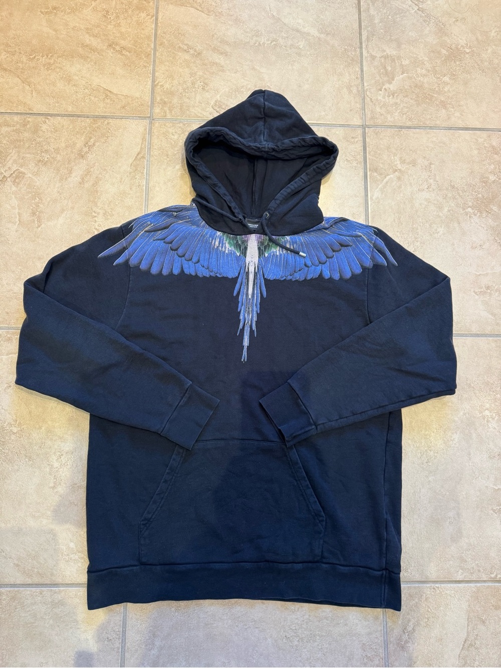 Marcelo Burlon County of Milan Blue Wings Hoodie Size XL